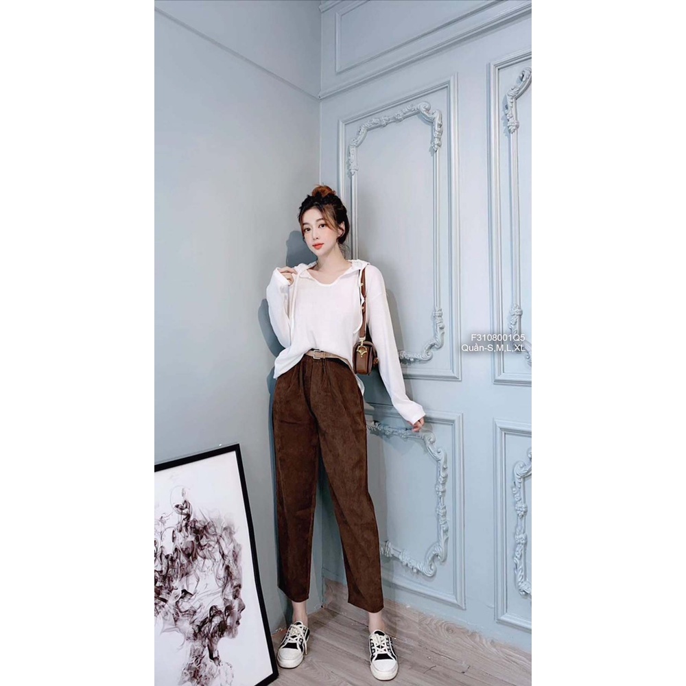 Quần baggy nhung hàng đẹp QC!