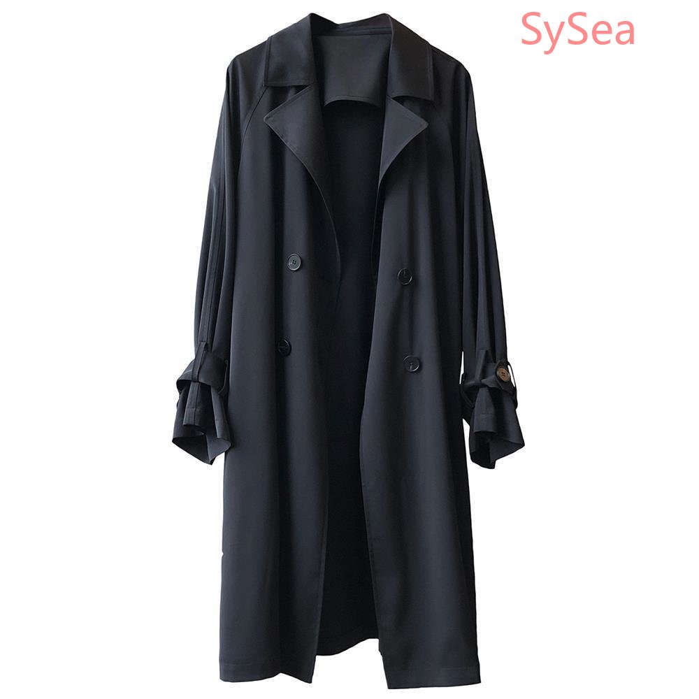 Áo Khoác Dáng Dài Màu Trơn Thời Trang Mùa Thu Hàn Quốc Cho Nữ Có Size Lớn