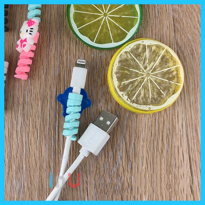 HCM - Combo 2 nút bọc hoạt hình bảo vệ đầu dây sạc điện thoại