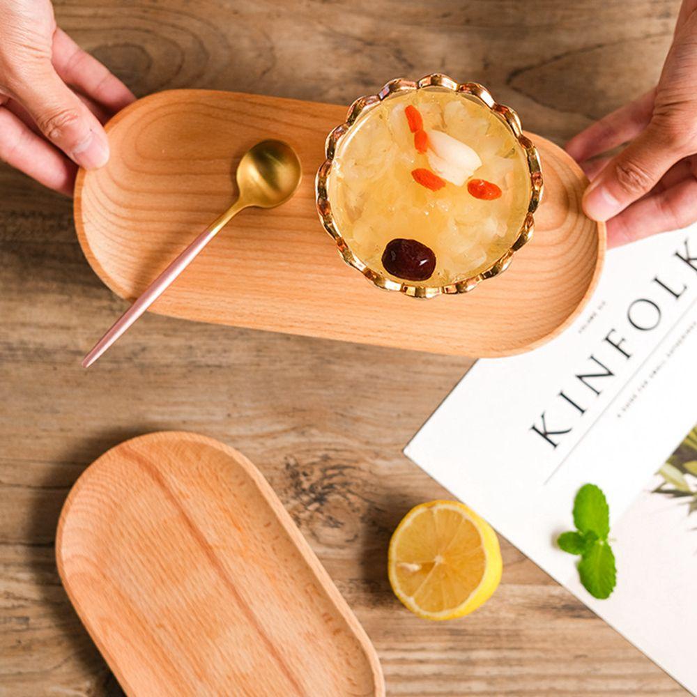 Khay Gỗ Hình Oval Đựng Đồ Ăn Vặt Cho Phòng Tắm