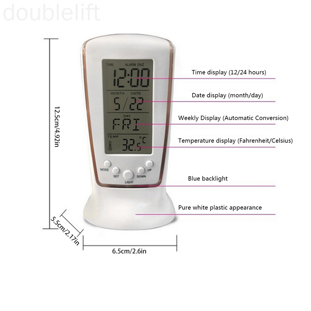 Đồng Hồ Báo Thức Kỹ Thuật Số Hiển Thị Nhiệt Độ