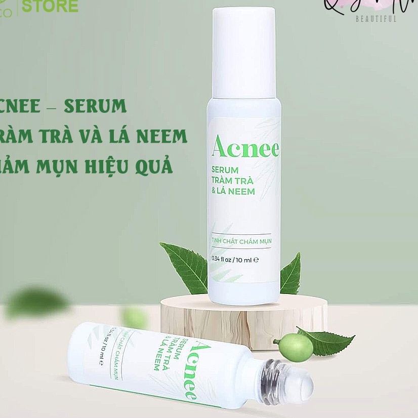 Serum giảm mụn Acnee tràm trà và lá neem LACO 10ml tinh chất chấm mụn hiệu quả sau 4h sử dụng