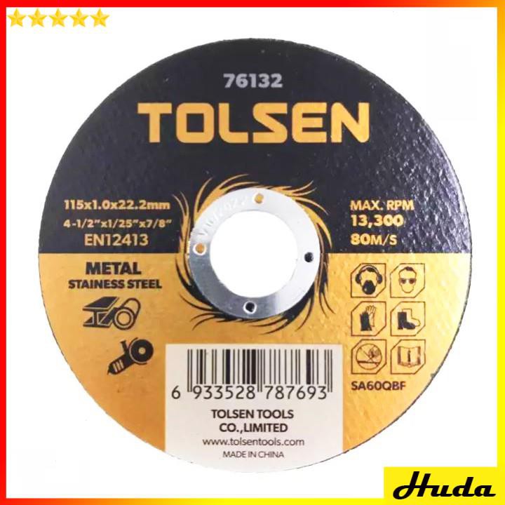 TOLSEN Đĩa Cắt Sắt Kim Loại Cắt Inox Mỏng 115mm Metal 76132