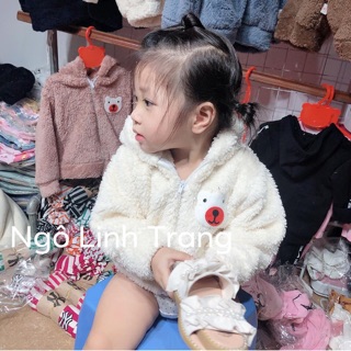 Áo lông cừu có mũ cho bé