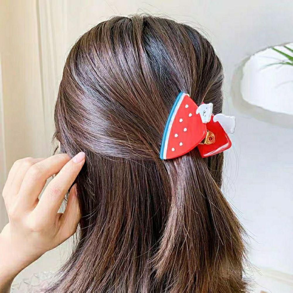 MXGOODS Kẹp Tóc Càng Cua Họa Tiết Dưa Hấu Phong Cách Hàn Quốc Retro Tinh Tế Cho Nữ
