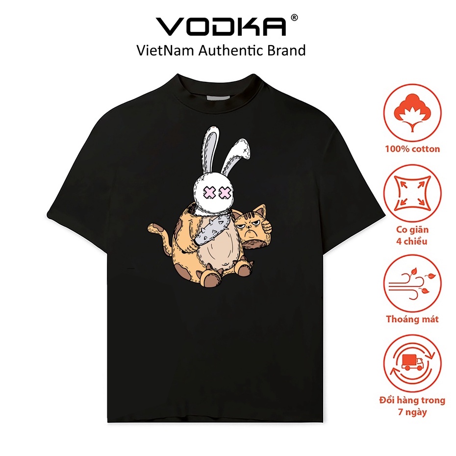 Áo thun tay lỡ nam nữ Rabit, áo phông unisex form rộng chất cotton mát mịn thấm hút mồ hôi