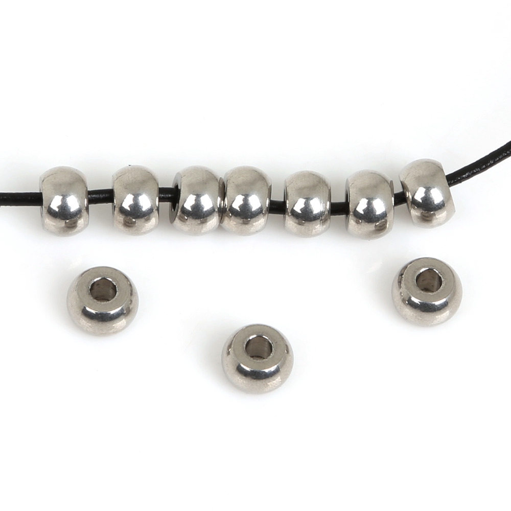 Hạt đệm tròn bóng bằng thép không gỉ dùng làm đồ trang sức phụ kiện thủ công