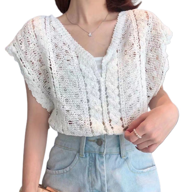 Áo Len Không Tay Dáng Rộng Phong Cách Retro Thời Trang Mùa Hè Quyến Rũ Dành Cho Nữ