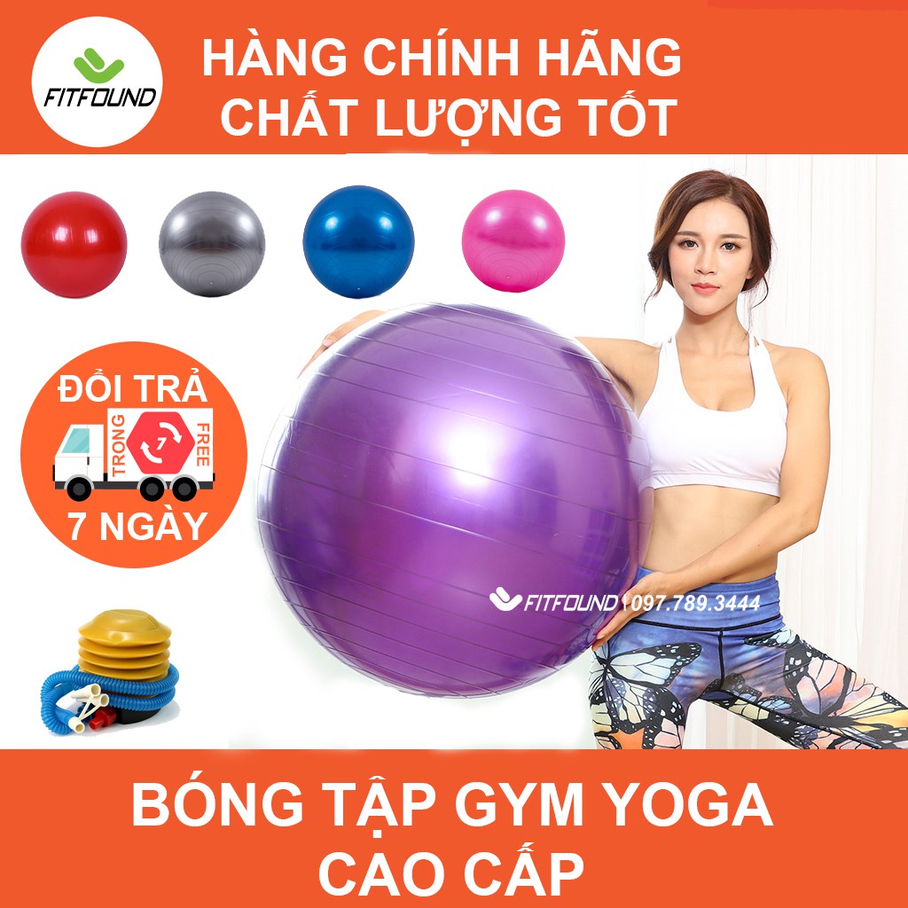 Bóng hơi tập gym, yoga trơn cỡ 75 cm