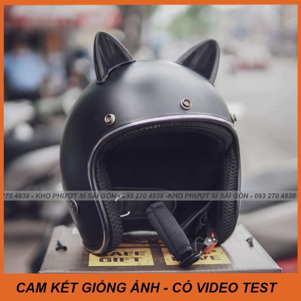 Trend phụ kiện tai mèo gắn nón bảo hiểm bằng nhựa màu đỏ dể trang trí mũ fullface 3/4 cute