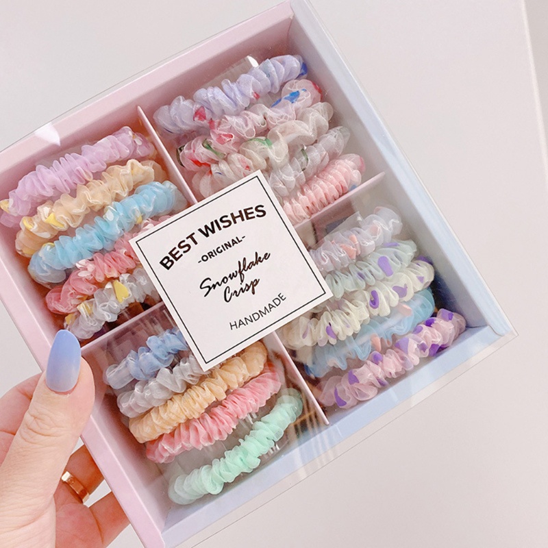 Dây Buộc Tóc Chiffon Co Giãn Màu Sắc Ngọt Ngào Phong Cách Hàn Quốc Cho Nữ