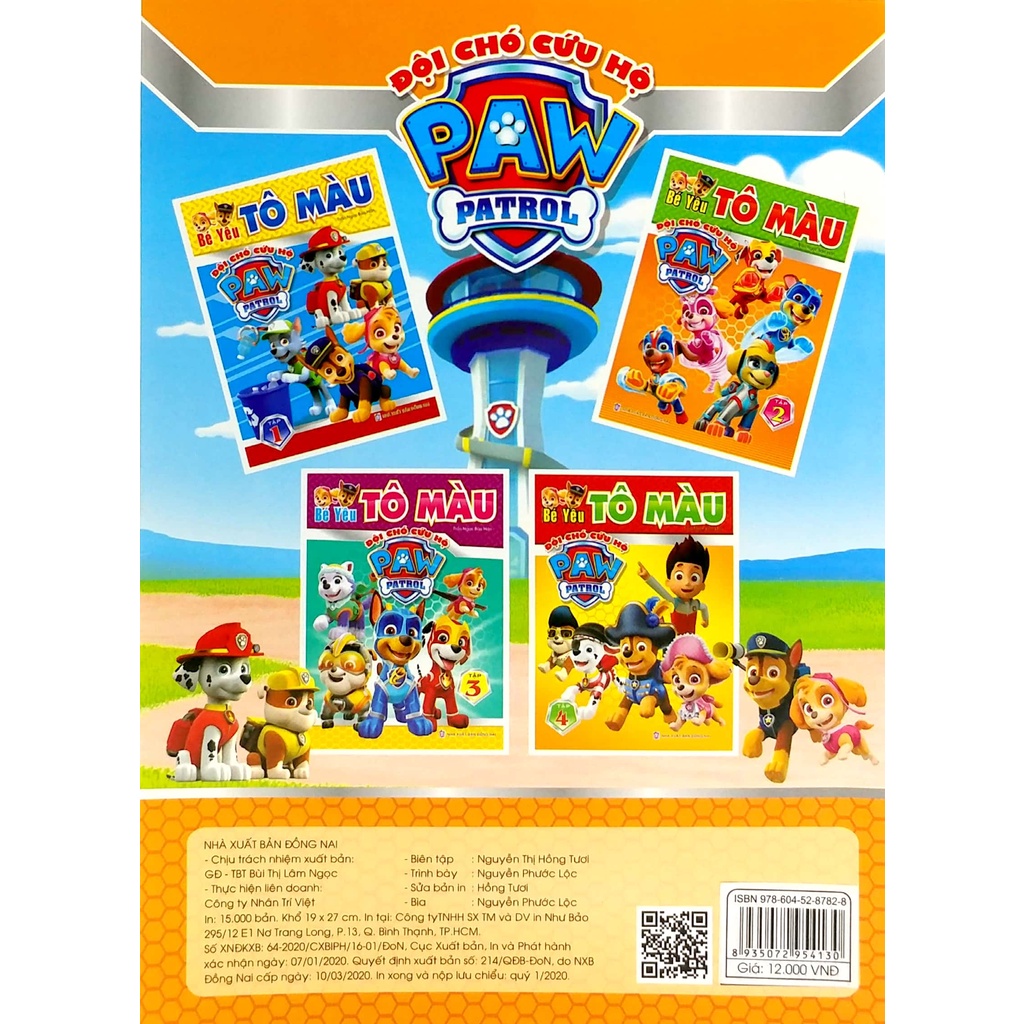 Sách Bé Yêu Tô Màu - Đội Chó Cứu Hộ Paw Patrol - Tập 2