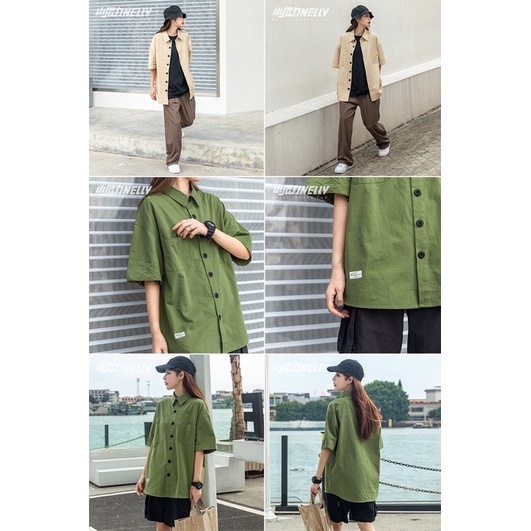 [SẴN HÀNG] Áo sơ mi đủ size NELLY 2 màu (rêu - be) | BigBuy360 - bigbuy360.vn