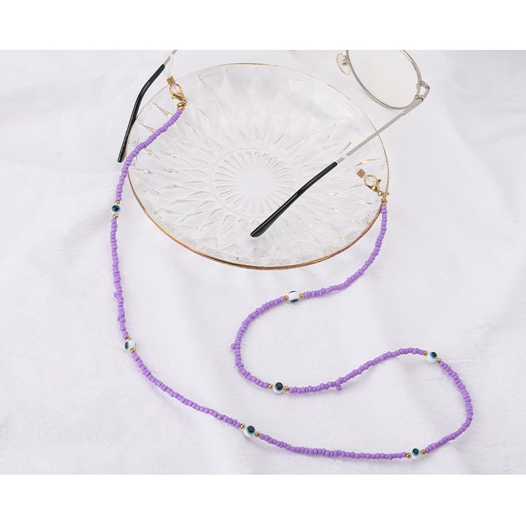 Dây đeo mắt kính đeo khẩu trang dạng chuỗi hạt mặt cười màu sắc 2 trong 1