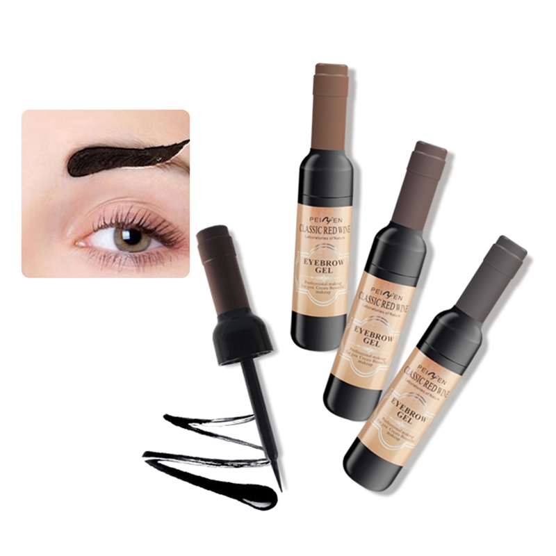 Gel trang điểm lông mày không thấm nước- Kéo dài suốt 24 giờ, không lem, không thấm nước. Gel trang điểm lông mày dạng lỏng kèm cọ- Đầy đủ