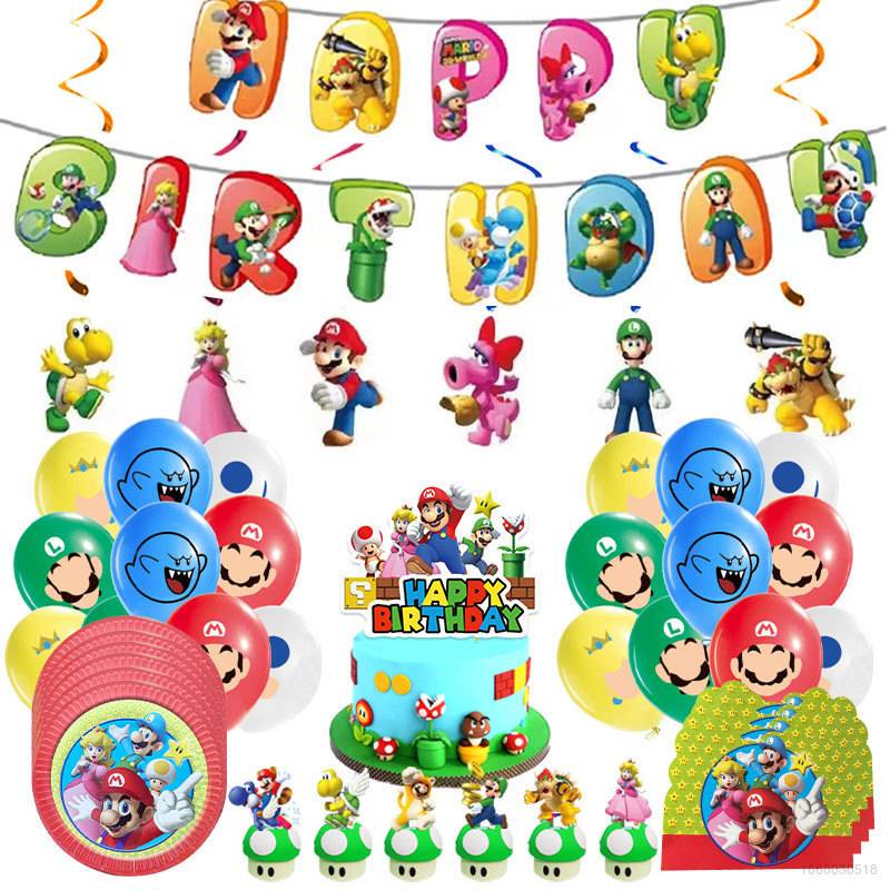 Bộ Bong Bóng Trang Trí Tiệc Chủ Đề Super Mario