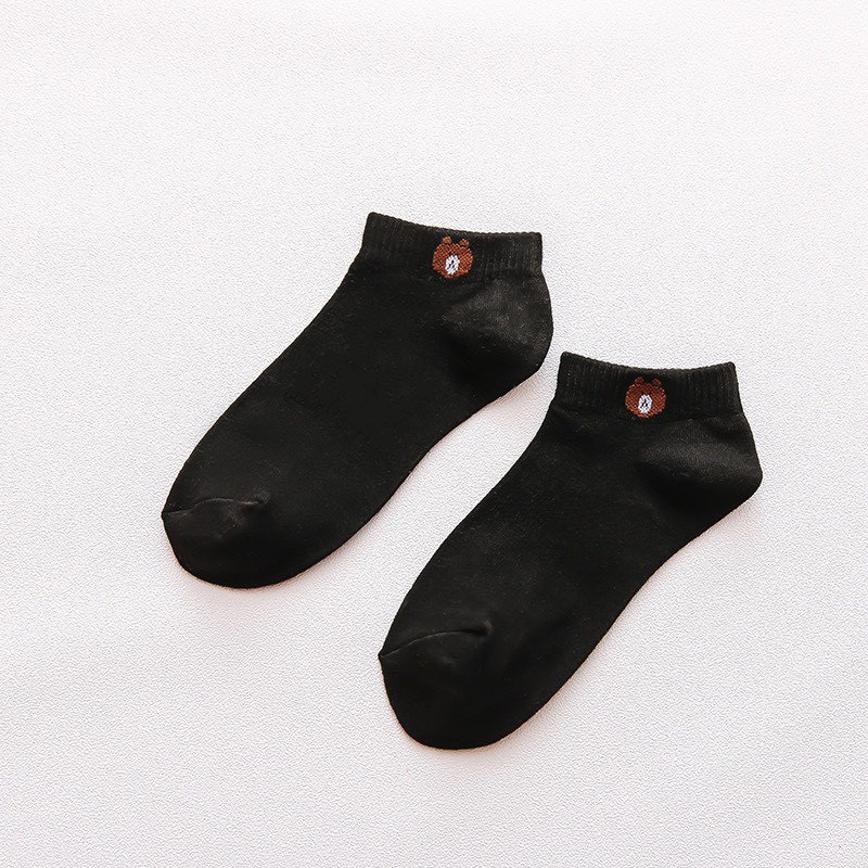 Tất nữ cổ thấp MOKANA tất gấu brow ngộ nghĩnh đáng yêu TG01