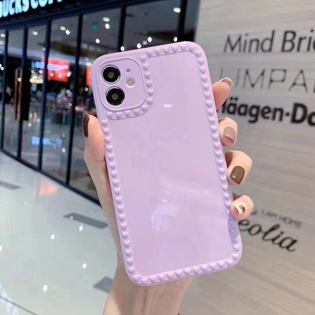 Ốp Điện Thoại Họa Tiết Viền Trái Tim Đơn Giản Dễ Thương Cho iPhone Xs Max 6 7 8 | BigBuy360 - bigbuy360.vn