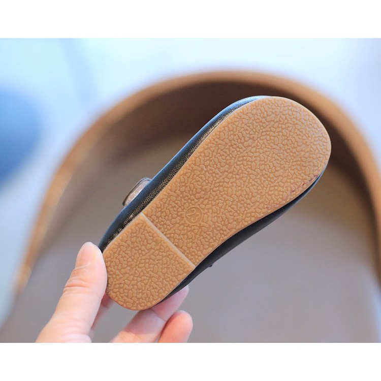 Giày da mềm màu trơn dễ thương dành cho bé gái 1-8 tuổi