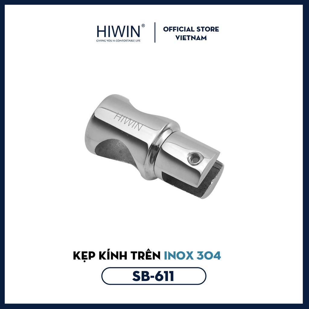 Kẹp kính trên phòng tắm kính mặt gương inox 304 Hiwin SB-611