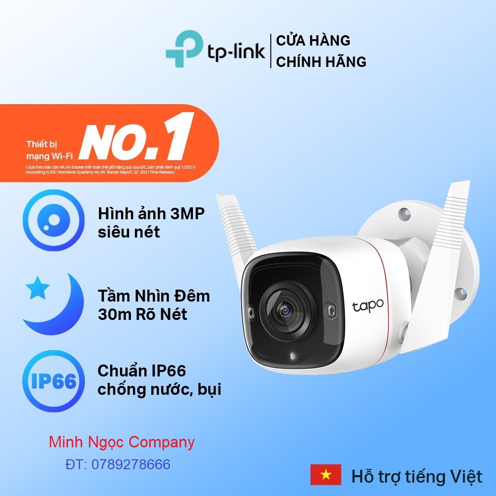 Camera IP Wifi TP-Link Tapo C310 3MP giám sát An Ninh Ngoài Trời - Bảo Hành Chính Hãng 24 tháng