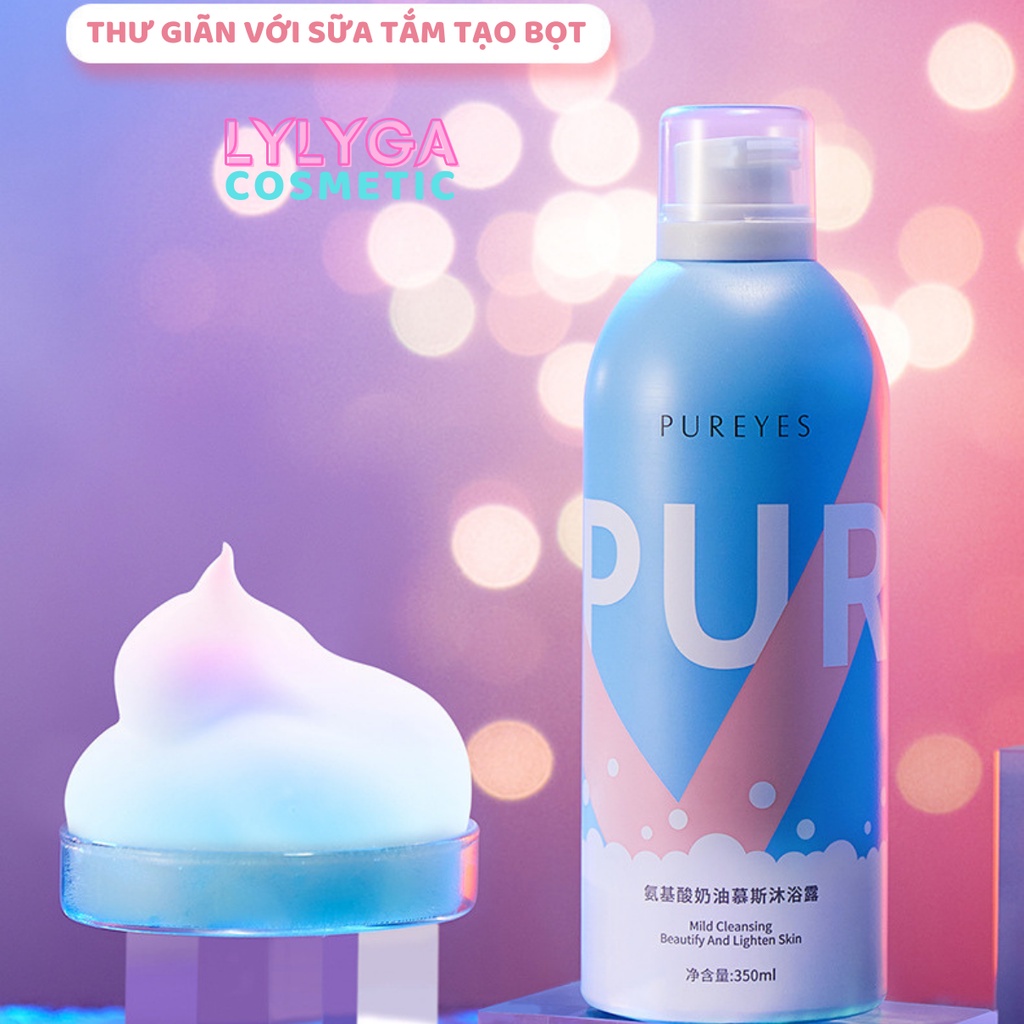 Sữa tắm tạo bọt PUREYES 350ml hương nước hoa làm trắng và mềm mịn da, nâng Tone da trắng sáng sau 14 ngày ST03