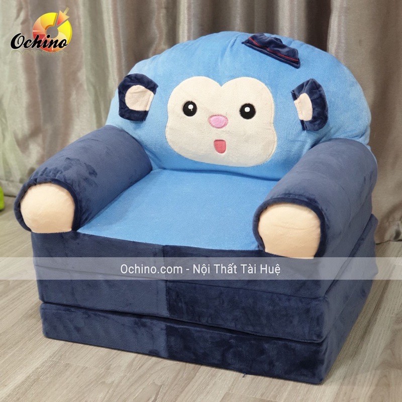 Sofa Giường - Ghế Lười Bông Hình Thú Cho Bé - Khỉ Xanh