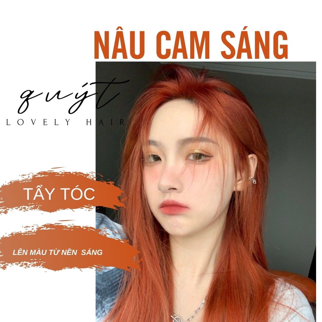 [ Q.8] THUỐC NHUỘM TÓC MÀU CAM SÁNG+TẶNG OXY-LÊN TỪ TÓC CÓ NỀN