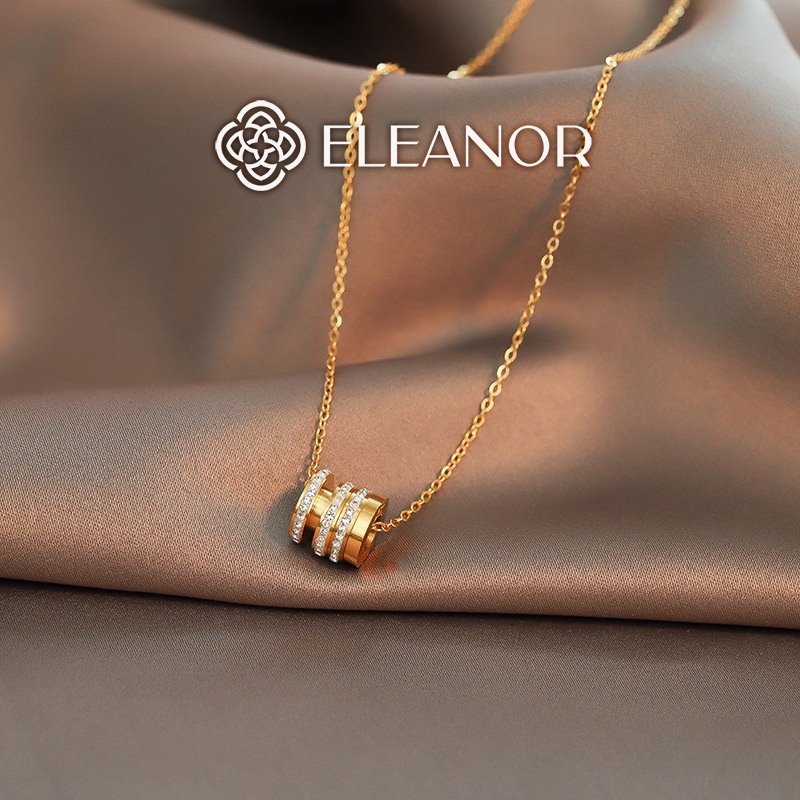 Dây chuyền nữ Eleanor Accessories mặt tròn đính đá phụ kiện trang sức dễ thương