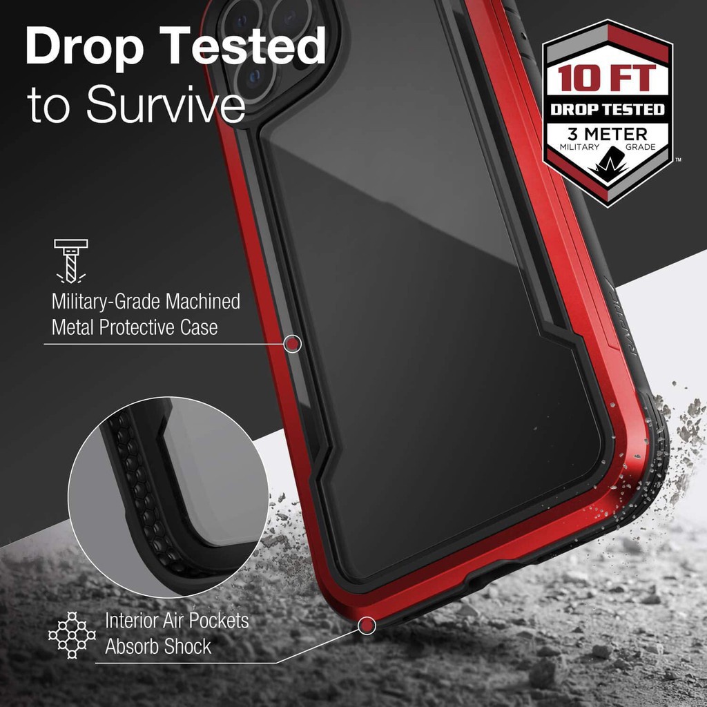 Ốp Lưng Raptic X-Doria Defense Shield iPhone 12 Pro Max / 12 Pro / 12 / 12 Mini / 11 / 11 Pro / 11 Pro Max Chống Sốc 3M