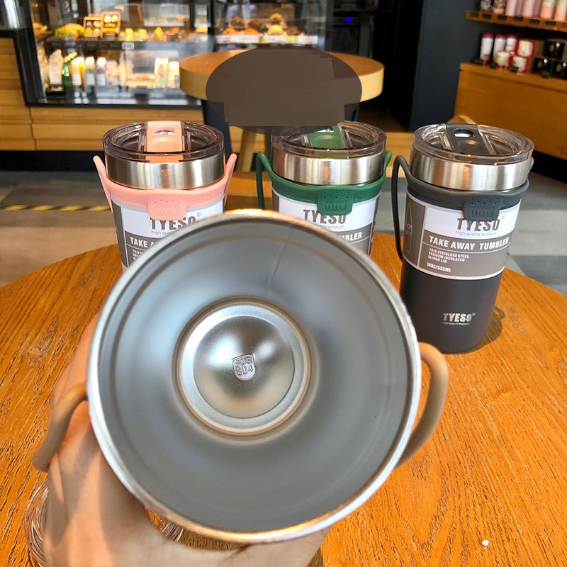 [CHÍNH HÃNG] LY GIƯ NHIỆT TYESO 550ML / 710ML Hai lớp thép không gỉ và ống hút kim loại