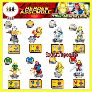 Bộ 8 minifigure Iron Man giáp mạ Crom SY1235