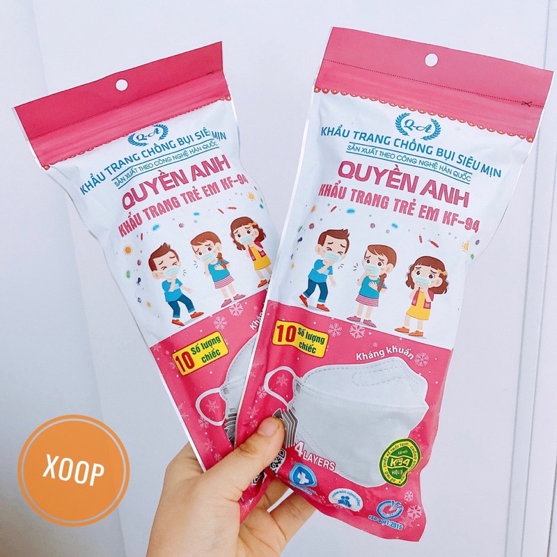 KHẨU TRANG KHÁNG KHUẨN 4 LỚP 4D KF94 MASK CHO BÉ[THÙNG 600 CÁI]