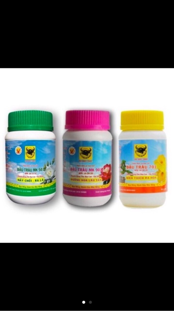 Bộ ba phân bón lá đầu trâu chuyên cho hoa và cây cảnh- lọ 100 gam