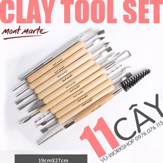 Mont marte clay tool set -11 cây dụng cụ nặn tượng điêu khắc đất sét làm gốm