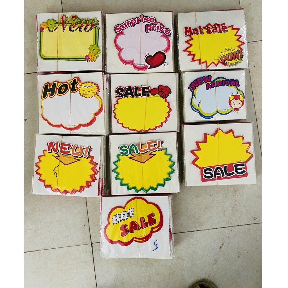 Giấy in hình trang trí shop thời trang, văn phòng phẩm, cửa hàng tiện ích