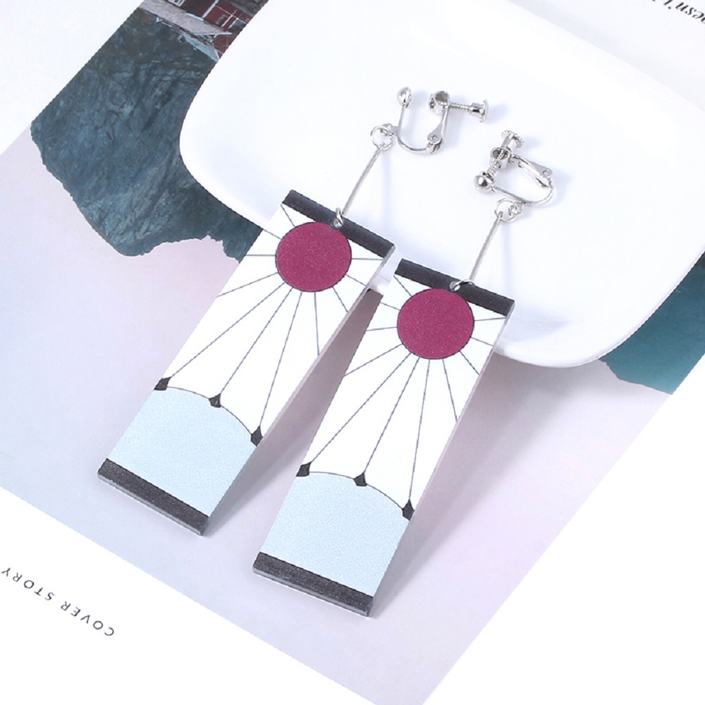 Khuyên Tai Acrylic Họa Tiết Thanh Gươm Diệt Quỷ Thời Trang Cho Nam Nữ