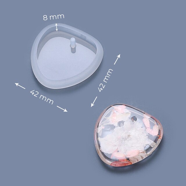 Khuôn Silicon Resin Mặt Dây Chuyền Hình Vuông, Tròn, Chữ Nhật, Trái Tim Làm Đồ Thủ Công Handmade Móc Khóa Dễ Thương
