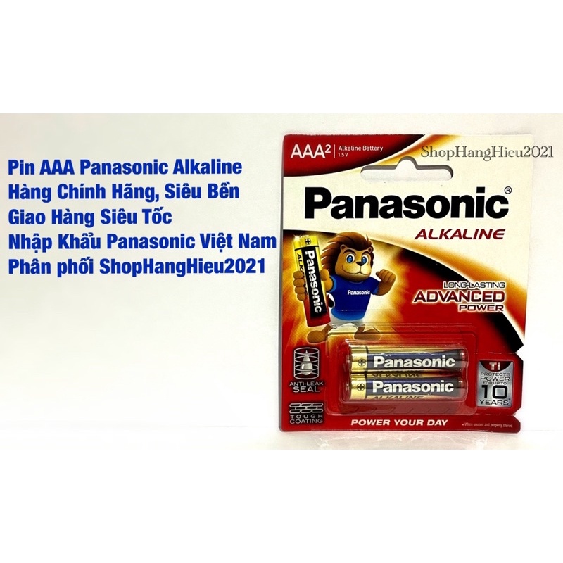 Vỉ 2 Viên Pin AAA Panasonic Alkaline Hàng Chính Hãng Made in ThaiLand
