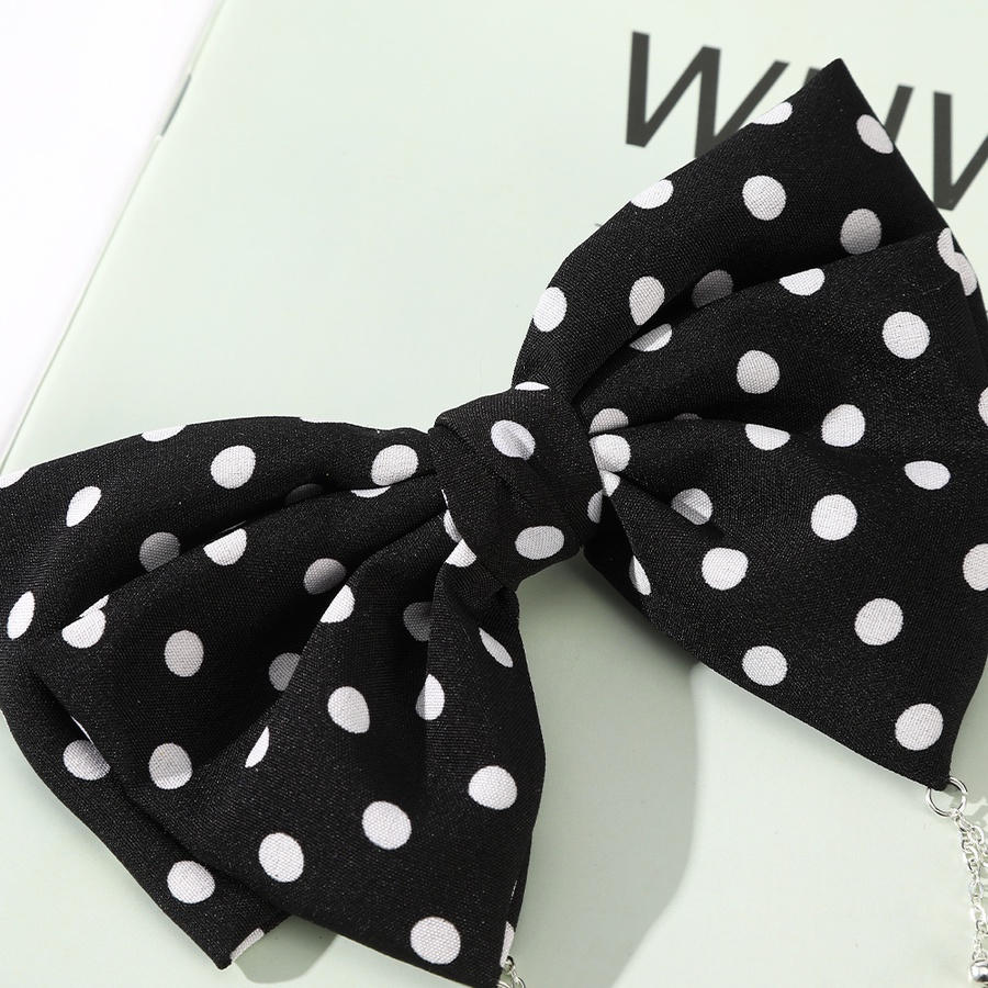 Kẹp tóc hình nơ phối chuỗi ngọc trai phong cách thanh lịch cho nữ