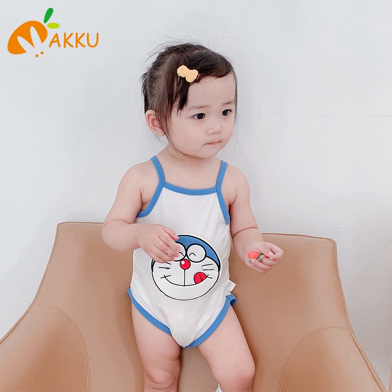 Áo liền quần Tay Ngắn Kèm Nón Họa Tiết Hoạt Hình Đáng Yêu Thời Trang Mùa Hè Cho Bé