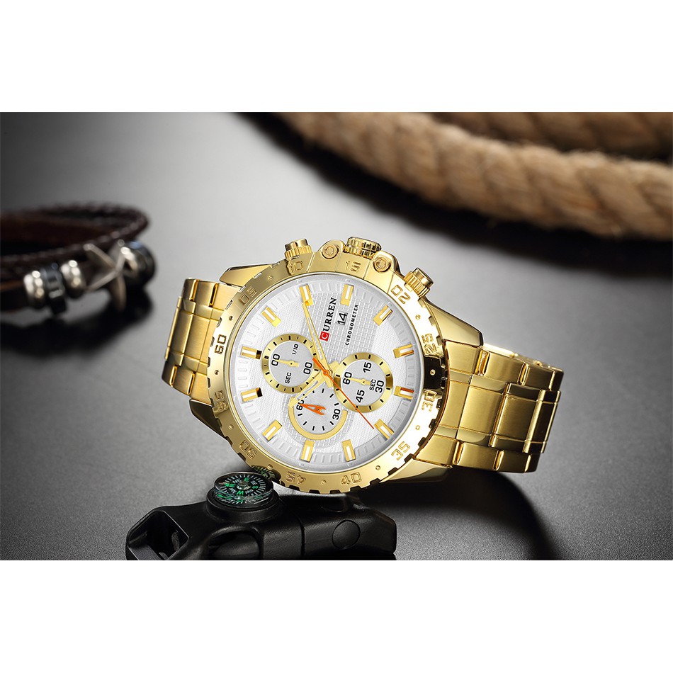 Đồng Hồ Quartz CURREN 8334 Chống Thấm Nước Chất Liệu Thép Không Gỉ Sang Trọng