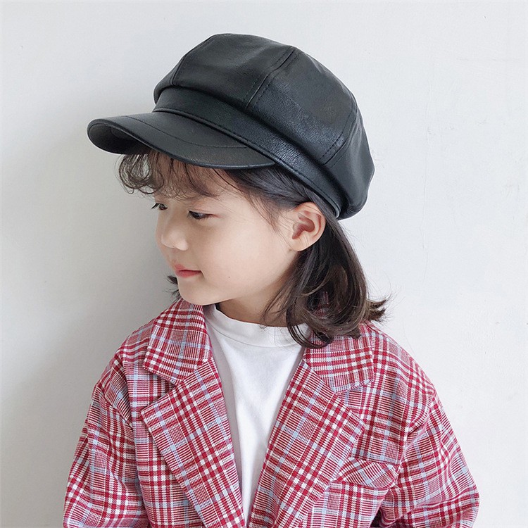 Mũ beret cho bé trai bé gái - Mũ nồi nhiều màu xinh xắn chất Da mềm phong cách Vintage cho bé từ 2-5 tuổi ML04