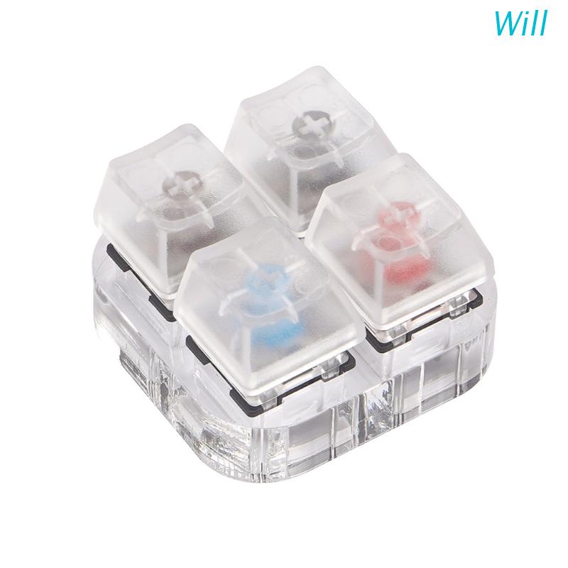 Móc Khóa Công Tắc Cơ Kèm Đèn Nền 4 Phím Chất Lượng Cao