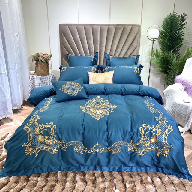 Sét lụa 60s cao cấp xanh 6 món