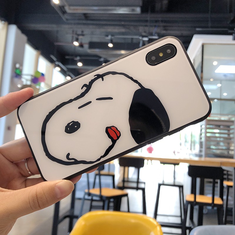 ốp lưng iphone 7 plus 8 plus kính cường lực snoopy đủ mã 6 plus x xr xsmax 11 pro max 12mini 12pro 12promax k229