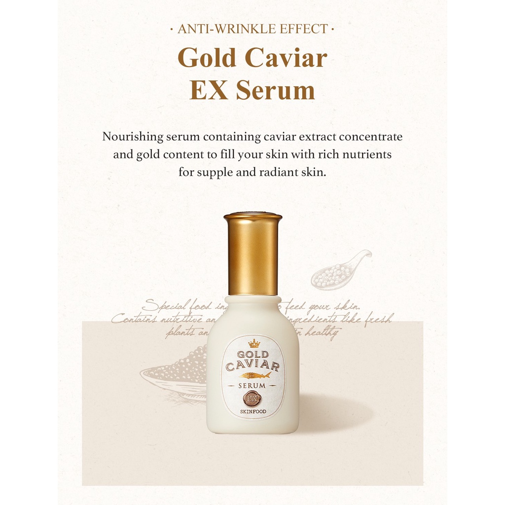 Serum nâng mắt SKINFOOD vàng 32ml/ bổ dưỡng tinh chất cho da khô/ chảy xệ/ lão hóa da - Caviar Ex Serum