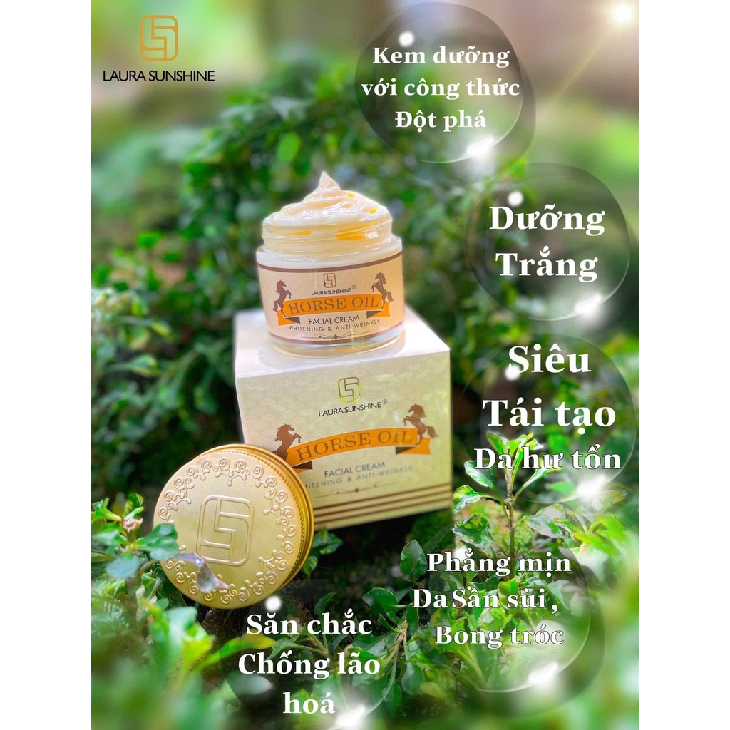 Kem dưỡng tái tạo da Dầu Ngựa HORSE OIL FACIAL CREAM Laura Sunshine  70gr