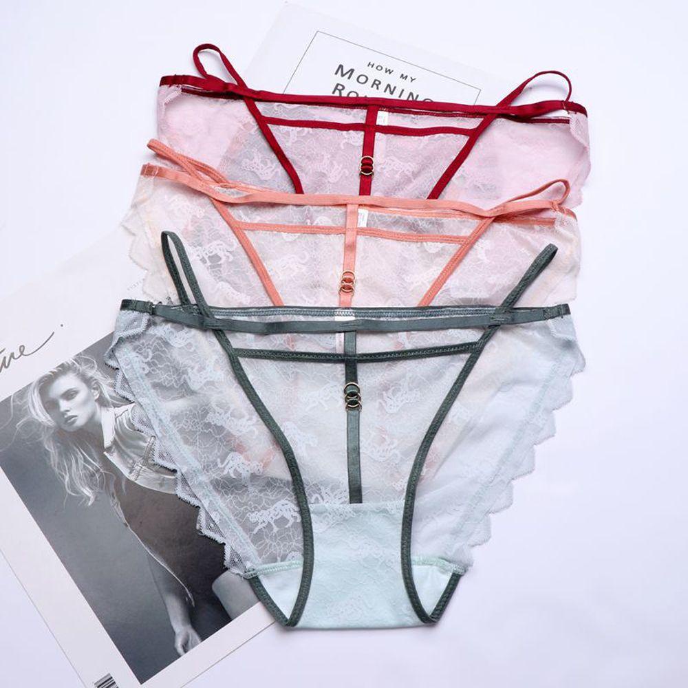 SOMEDAYZL Quần Lót Cotton Lưng Vừa Phối Ren Quyến Rũ Thời Trang Cho Nữ