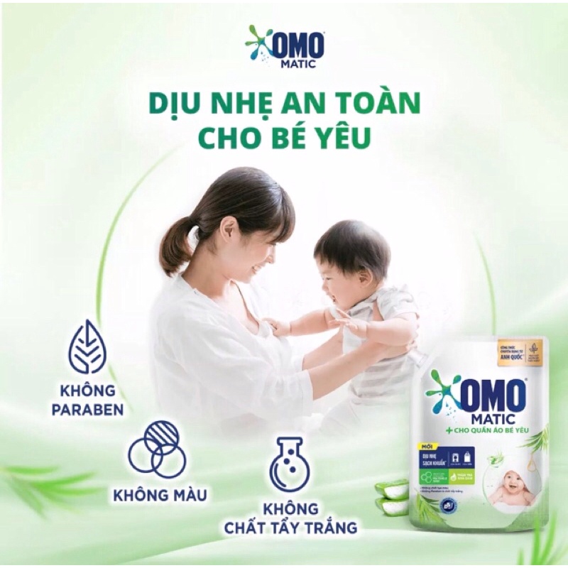 [MẪU MỚI] NƯỚC GIẶT OMO DỊU NHẸ TÚI 3,6KG